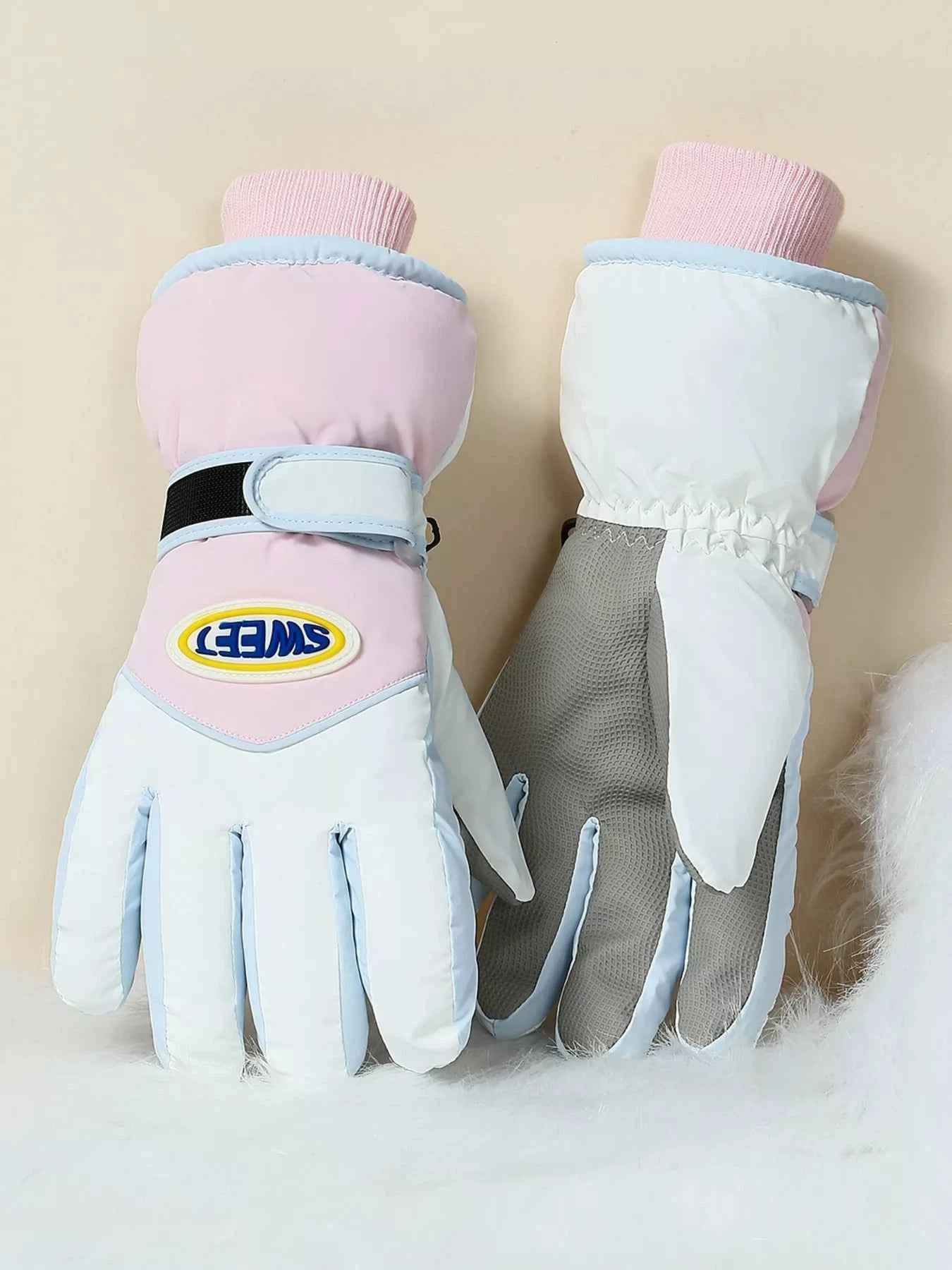 Sarah Express Women's Waterproof Ski Gloves - Insulated Winter Snow Gloves Blush Pink One Size