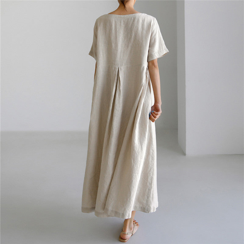 Sarah Express Women's Loose Fit Round Neck Maxi Dress A-Line Pullover