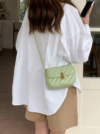 Sarah Express Women's Quilted Flap Chain Crossbody Bag