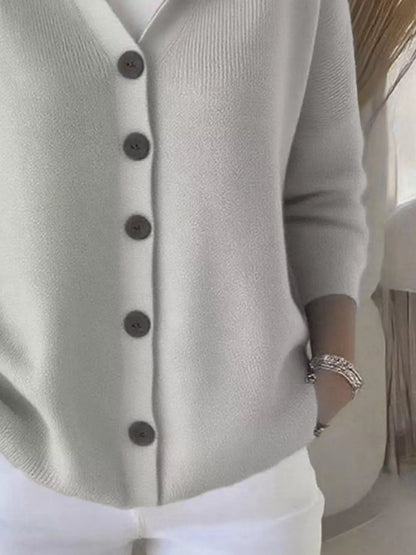 Sarah Express Women's Hooded Button-Down Knit Cardigan