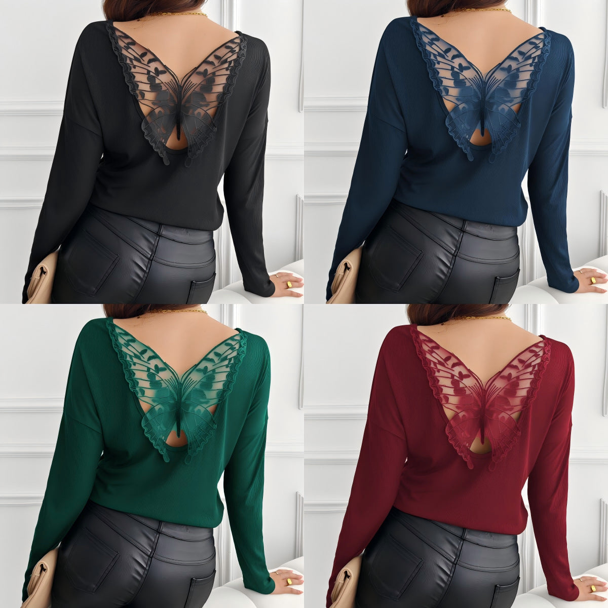 Sarah Express Women's Ribbed Batwing Sleeve Long Sleeve Top Pullover