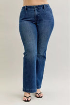 Sarah Express Women’s Plus Size Mid Rise Bootcut Jeans with Welt Pockets
