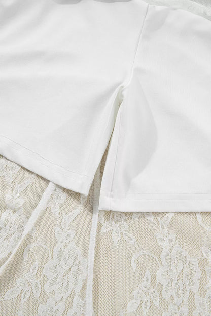 Sarah Express Women's Sheer Floral Lace Flowy Maxi Skirt