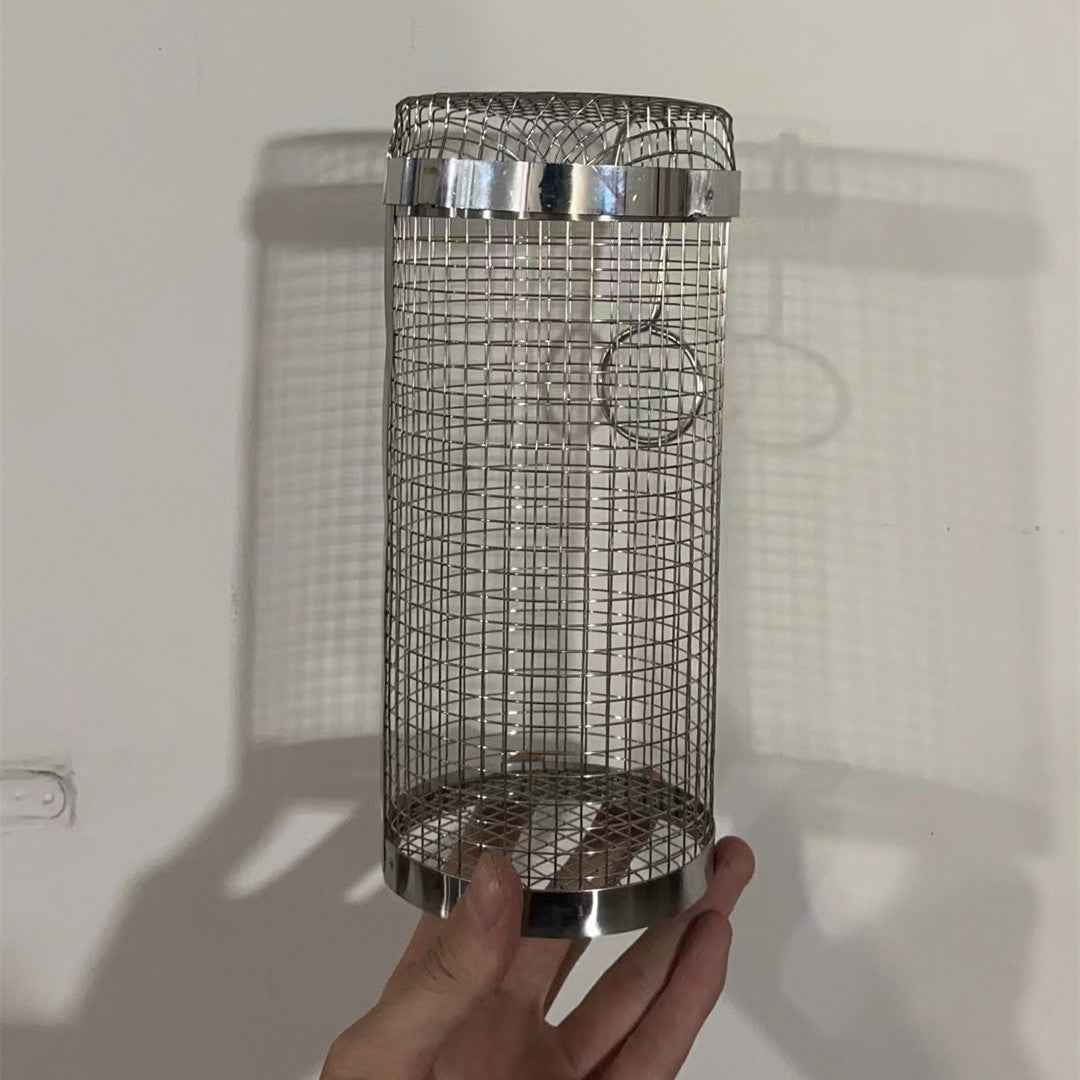 Sarah Express Stainless Steel Rolling BBQ Grilling Basket - Portable Outdoor Camping Barbecue Rack for Vegetables & Meat Silver 1PC