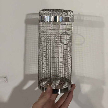 Sarah Express Stainless Steel Rolling BBQ Grilling Basket - Portable Outdoor Camping Barbecue Rack for Vegetables & Meat Silver 1PC