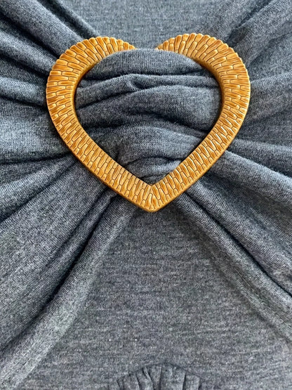 Sarah Express Plus Size Heart Buckle Ruffle Layered Blouse - Women's Elegant Statement Top