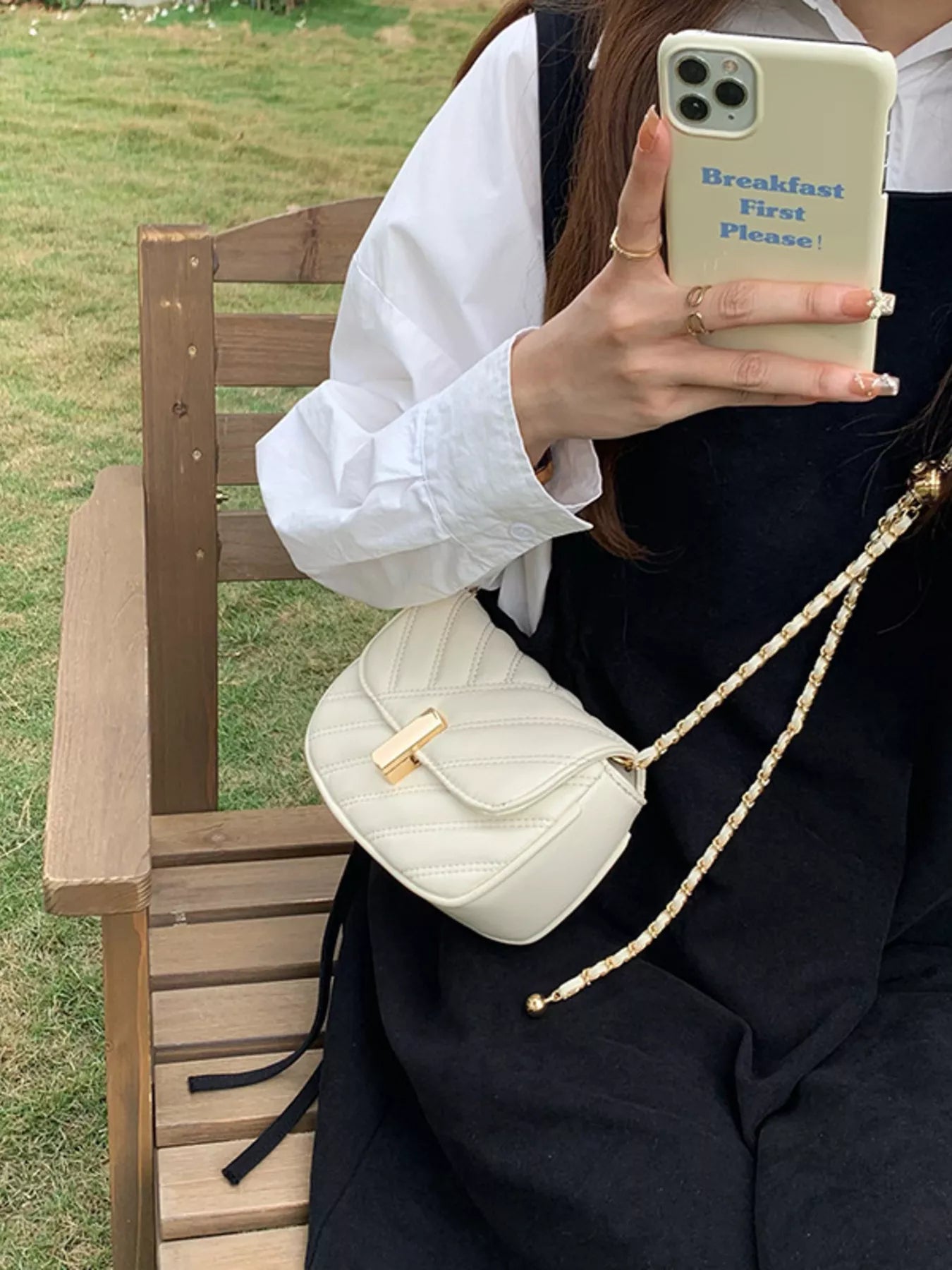 Sarah Express Women's Quilted Flap Chain Crossbody Bag