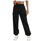 Sarah Express Women's Fleece Lined Baggy Joggers - High Waist Cargo Sweatpants Fall Winter Plus Size