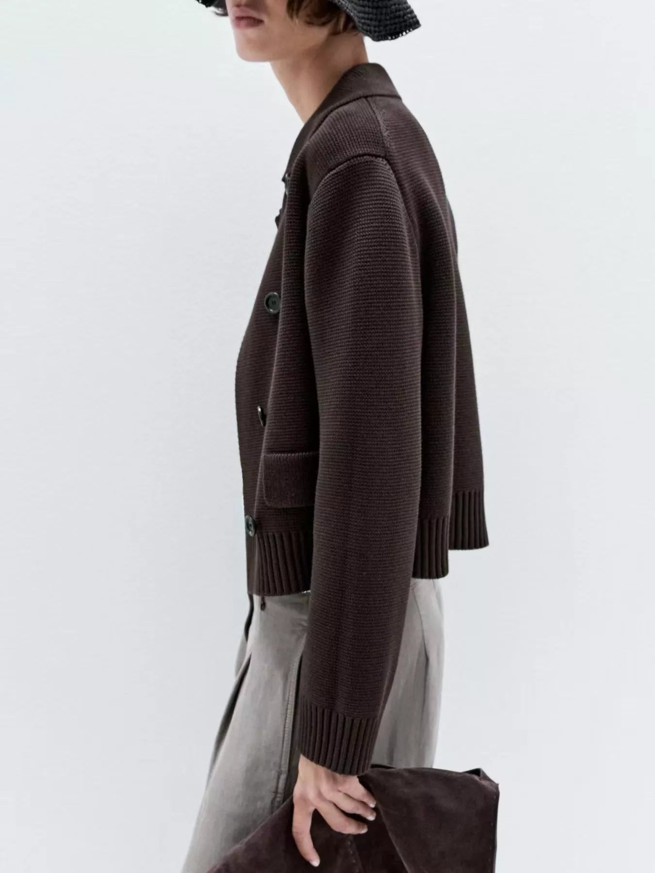 Sarah Express Women's Double-Breasted Knit Cardigan