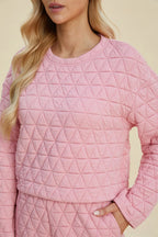 Sarah Express Women’s Plus Size Textured Long Sleeve Top and Shorts Set
