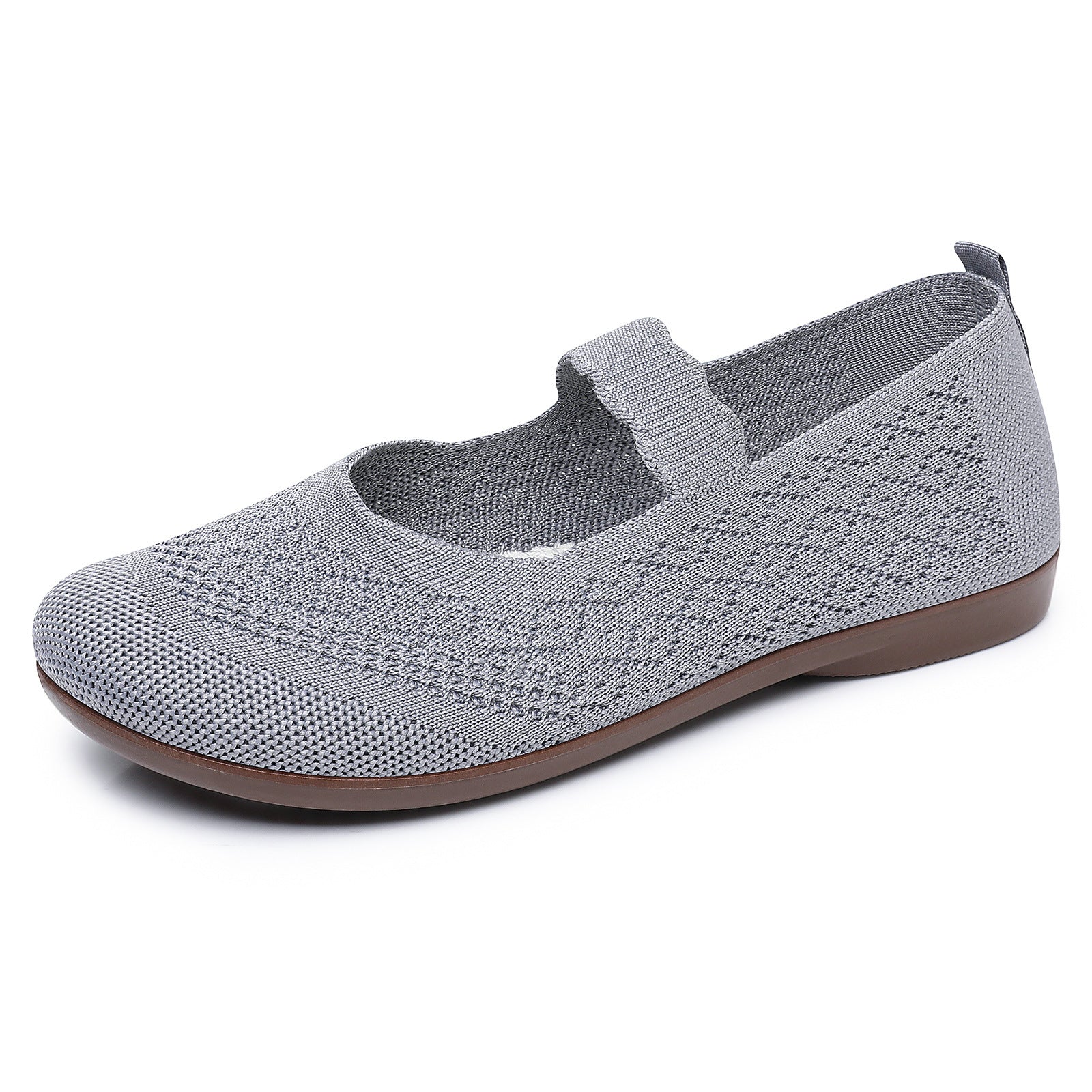 Sarah Express Breathable Slip-On Soft-Soled Non-Slip Casual Flat Shoes Gray