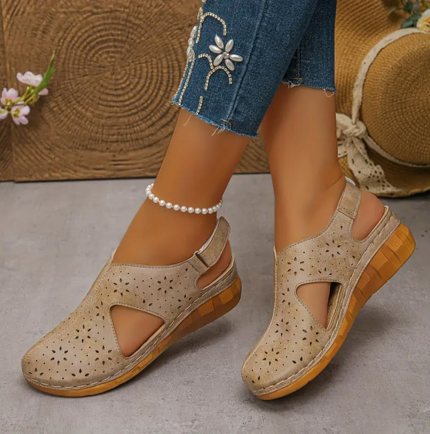 Sarah Express Breathable Wedge Sandals Khaki