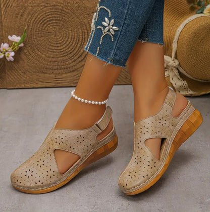 Sarah Express Breathable Wedge Sandals Khaki