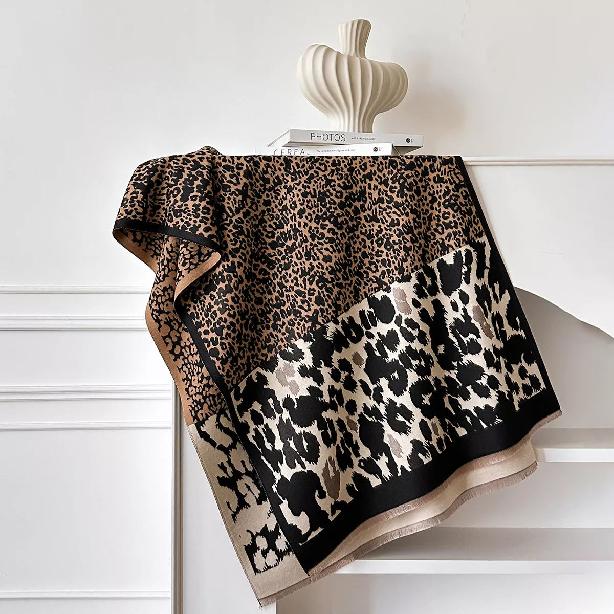 Sarah Express Women's Leopard Print Winter Scarf