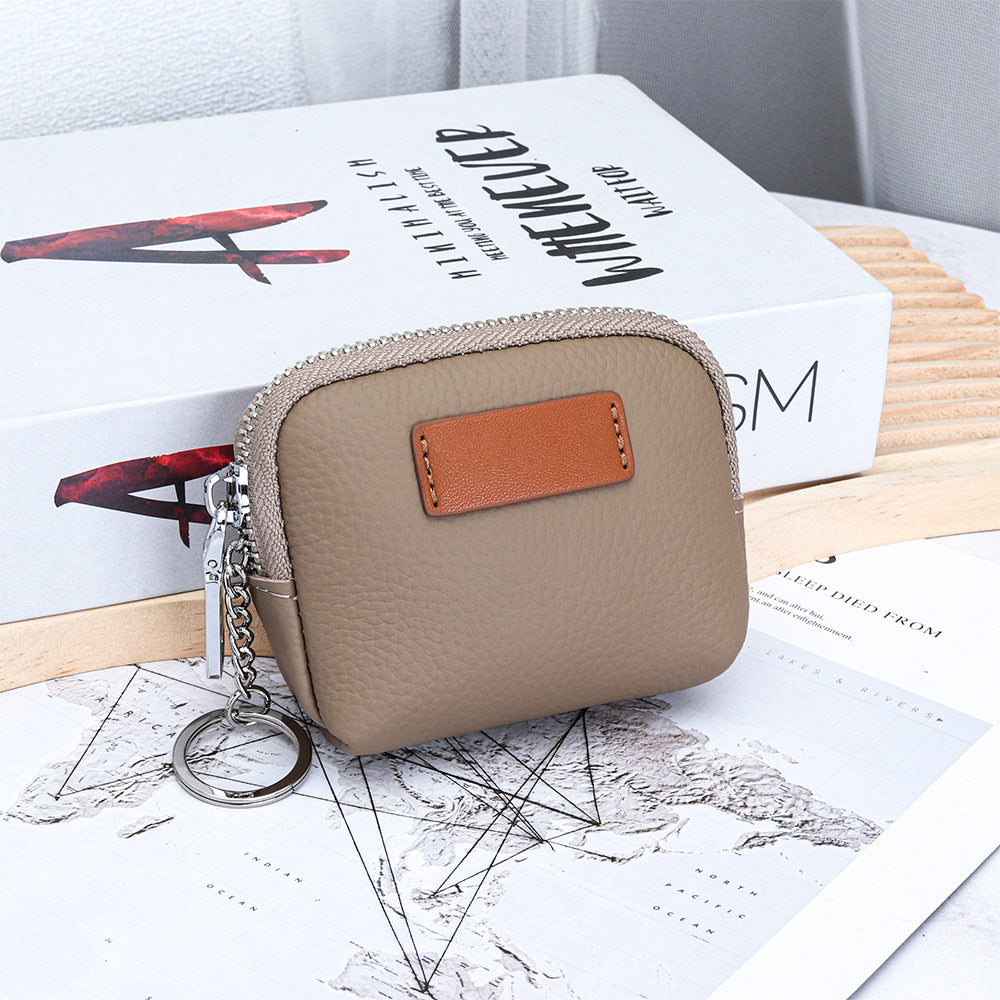 Sarah Express Mini Genuine Leather Wallet for Women – Slim Compact Bifold Card Holder Light Gray