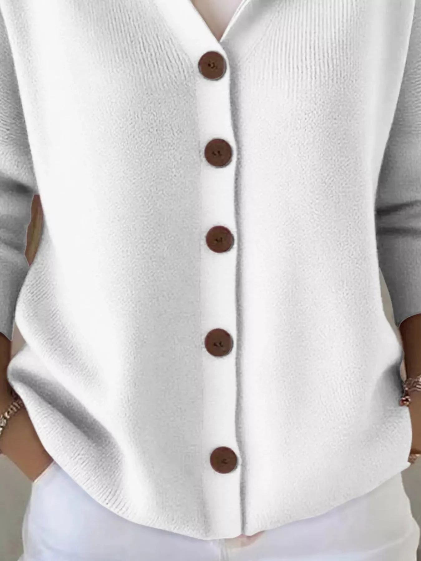 Sarah Express Women's Hooded Button-Down Knit Cardigan