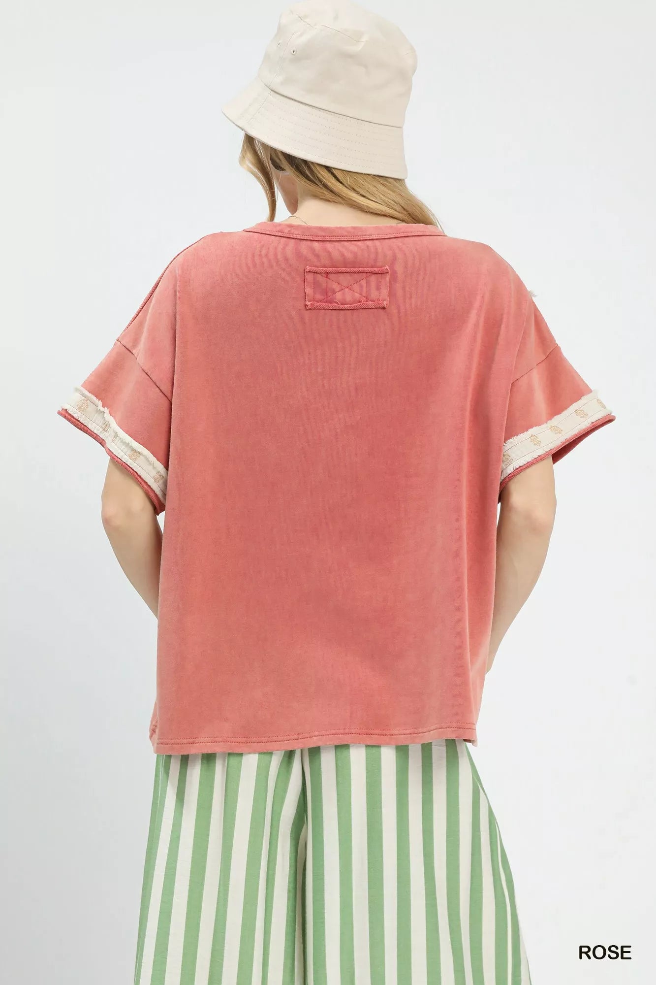 Sarah Express Women's French Terry Top with Flower Patch