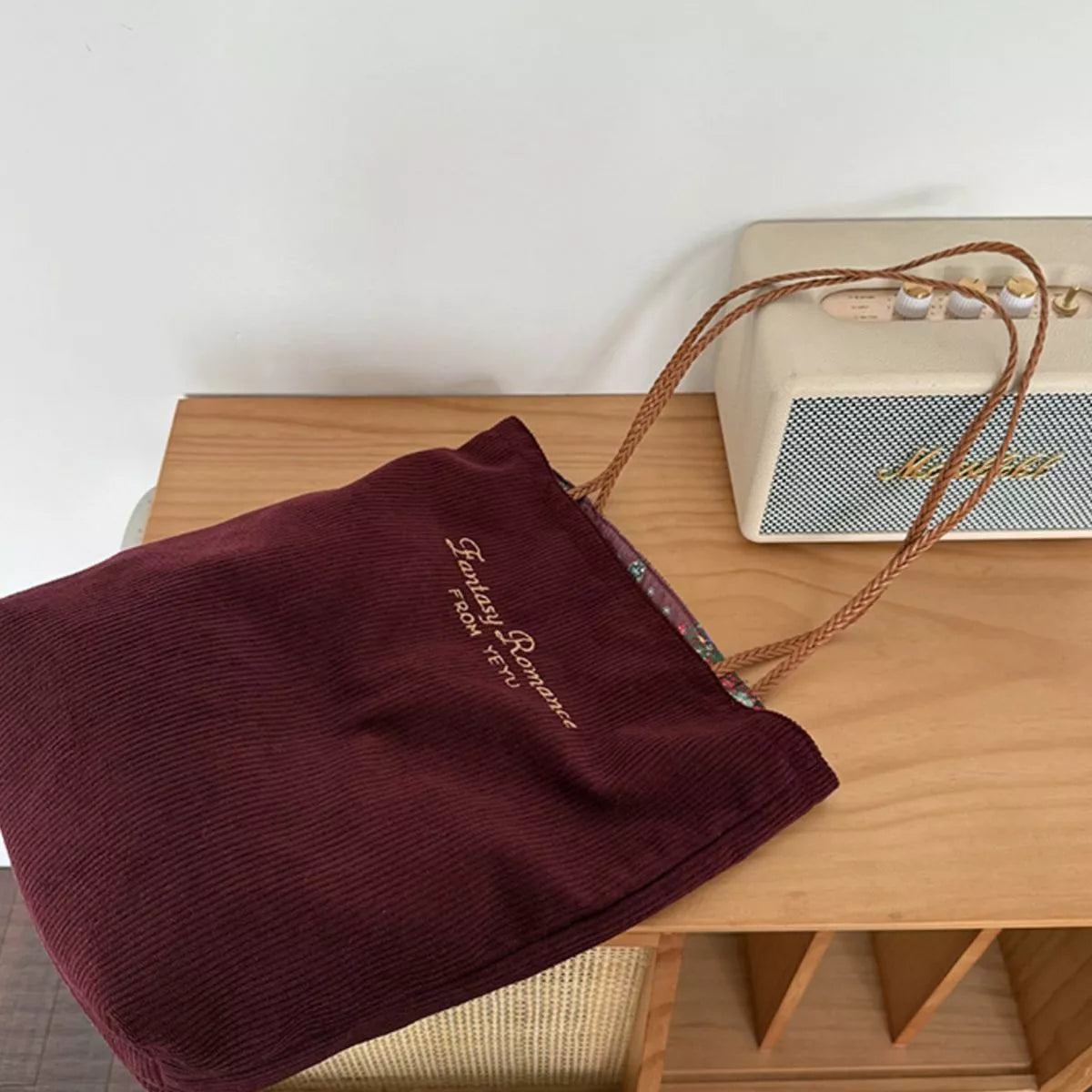 Sarah Express Women's Corduroy Tote Bag - Medium Shoulder Bag