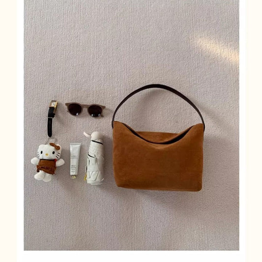 Sarah Express Retro Suede Women's Handbag – Korean Niche Design Shoulder & Underarm Bag