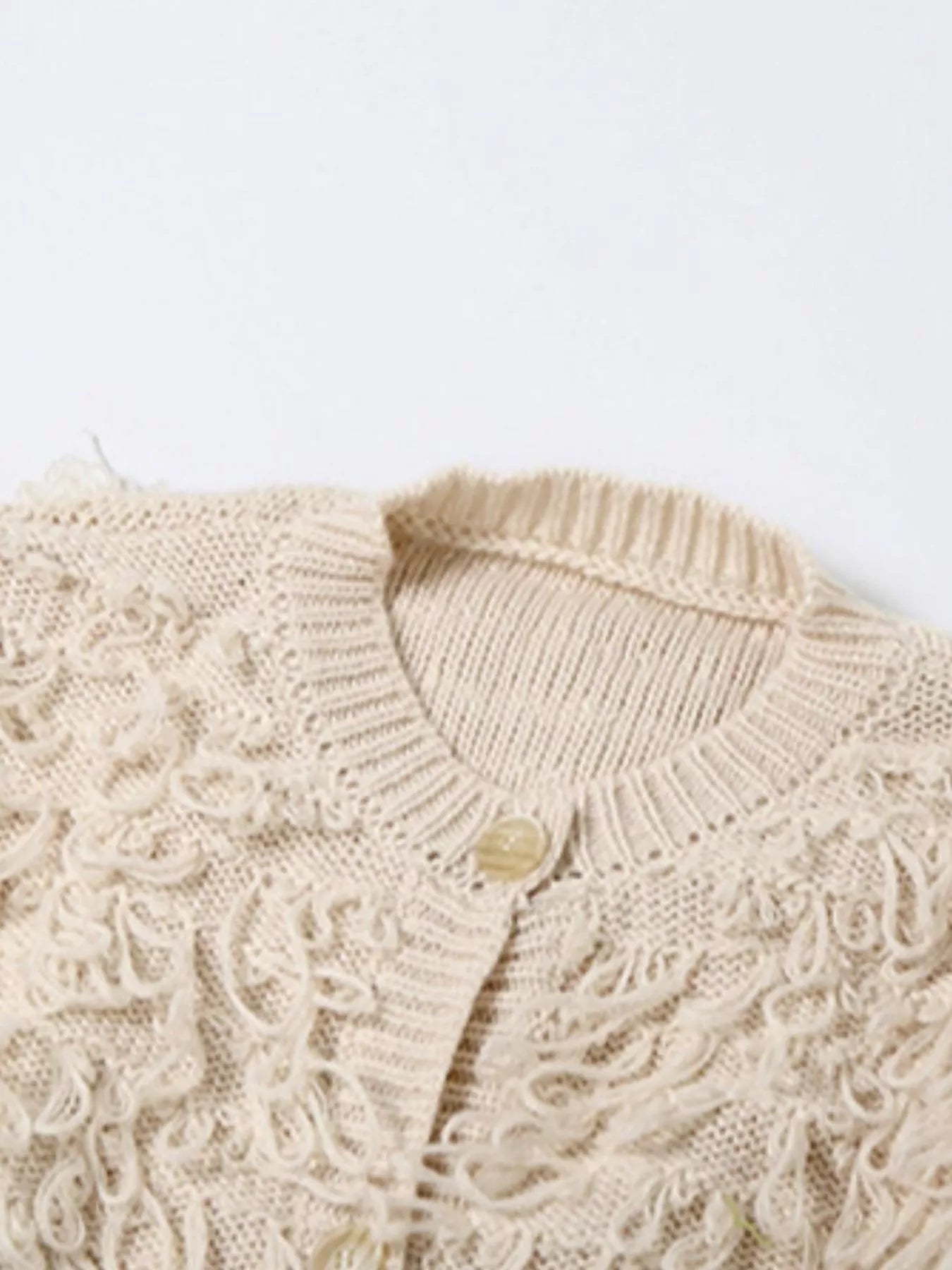 Sarah Express Women's Fringe Button Up Cardigan