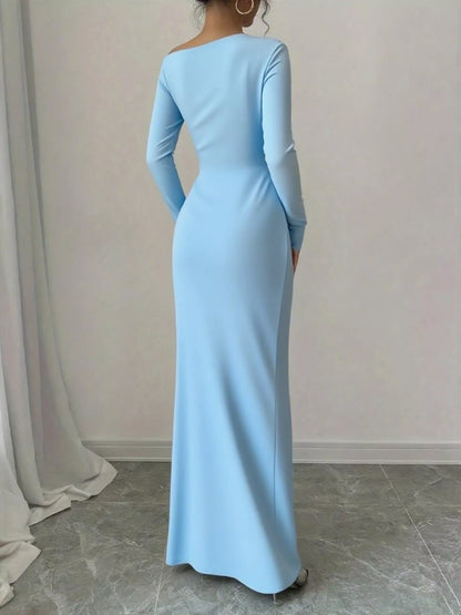 Sarah Express Women's Floral Print One Shoulder Maxi Dress