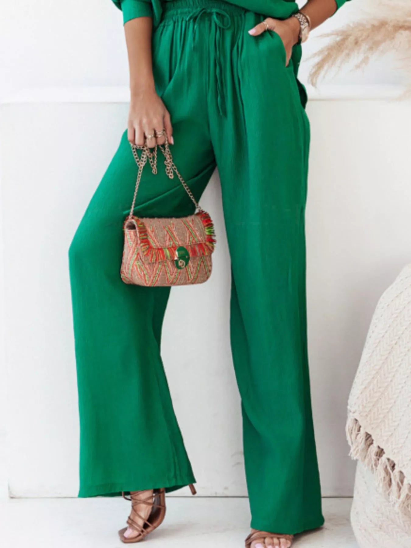 Sarah Express Women's Plus Size Button Up Shirt and Pants Two-Piece Set - Relaxed Fit Casual Outfit