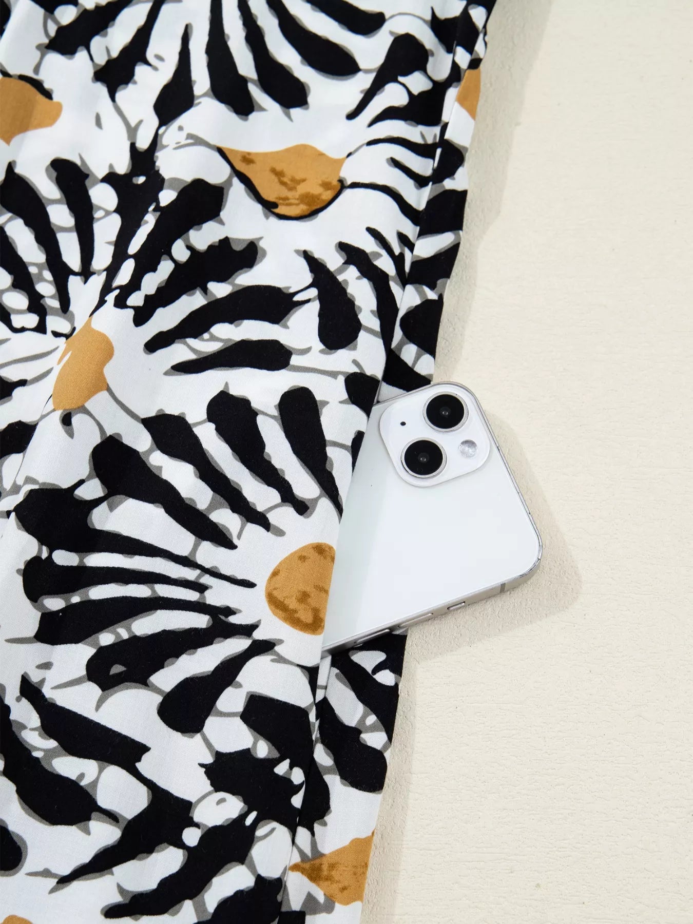 Sarah Express Women's Abstract Floral Print Split Notched Dress