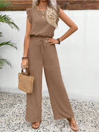 Sarah Express Sleeveless Vest Trousers Two Piece Set Lace Detail
