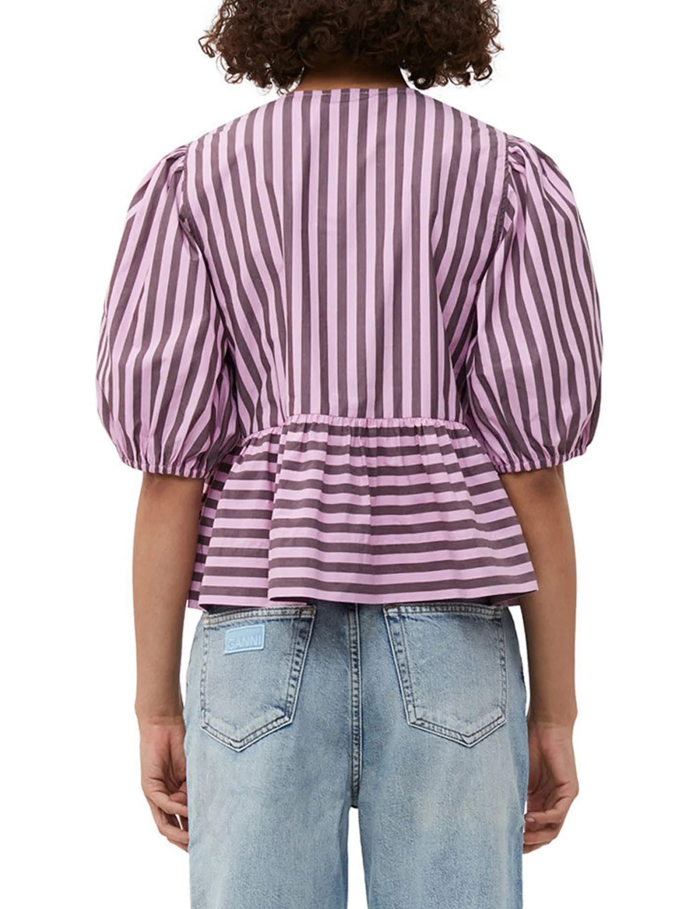 Sarah Express Women's Puff Sleeve Bow Tie Blouse