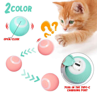 Sarah Express Smart Auto-Rolling Cat Toy Ball - Interactive Self-Rotating Pet Toy for Cats & Kittens