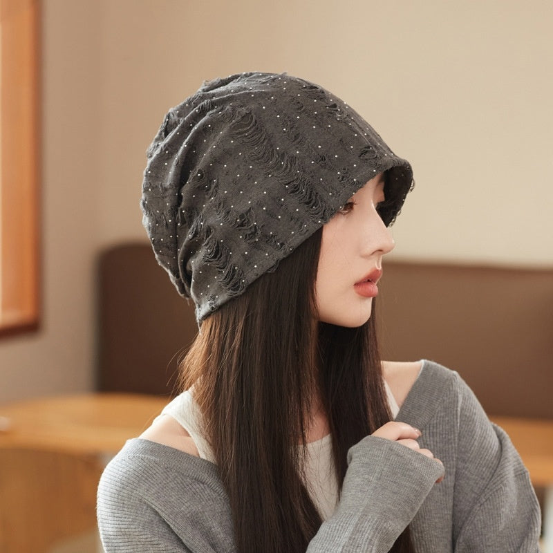 Sarah Express Women's Korean Style Slouchy Beanie Adjustable Textured Knit Winter Hat