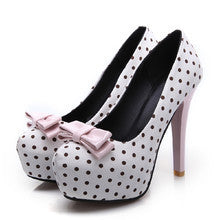 Sarah Express Bow Stiletto High Heels Pointed Toe Women's Dress Shoes White