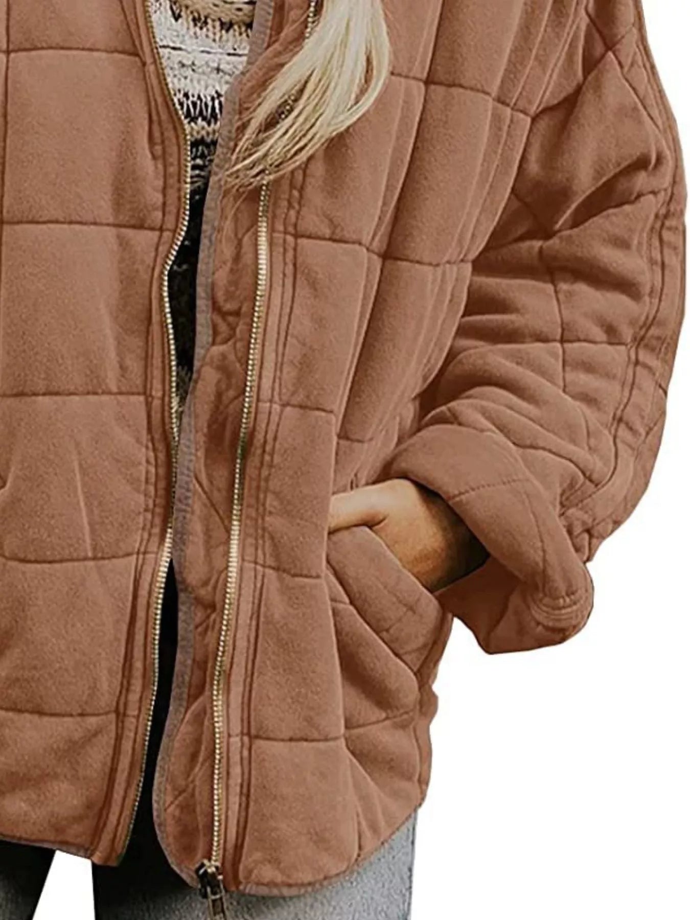 Sarah Express Women's Quilted Zip Up Jacket