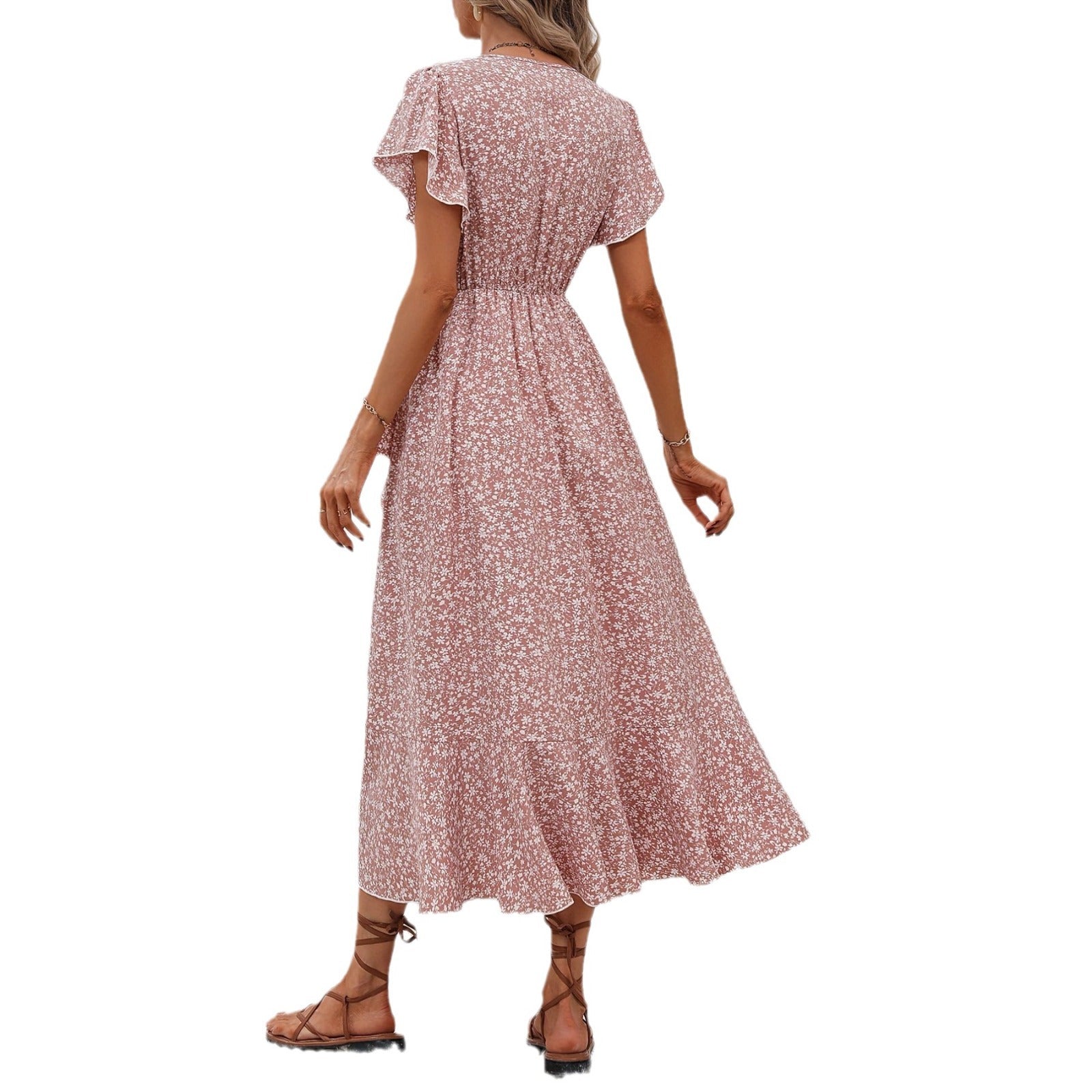 Sarah Express Floral Short Sleeve Fairy Dress Flowing Casual Summer Dress