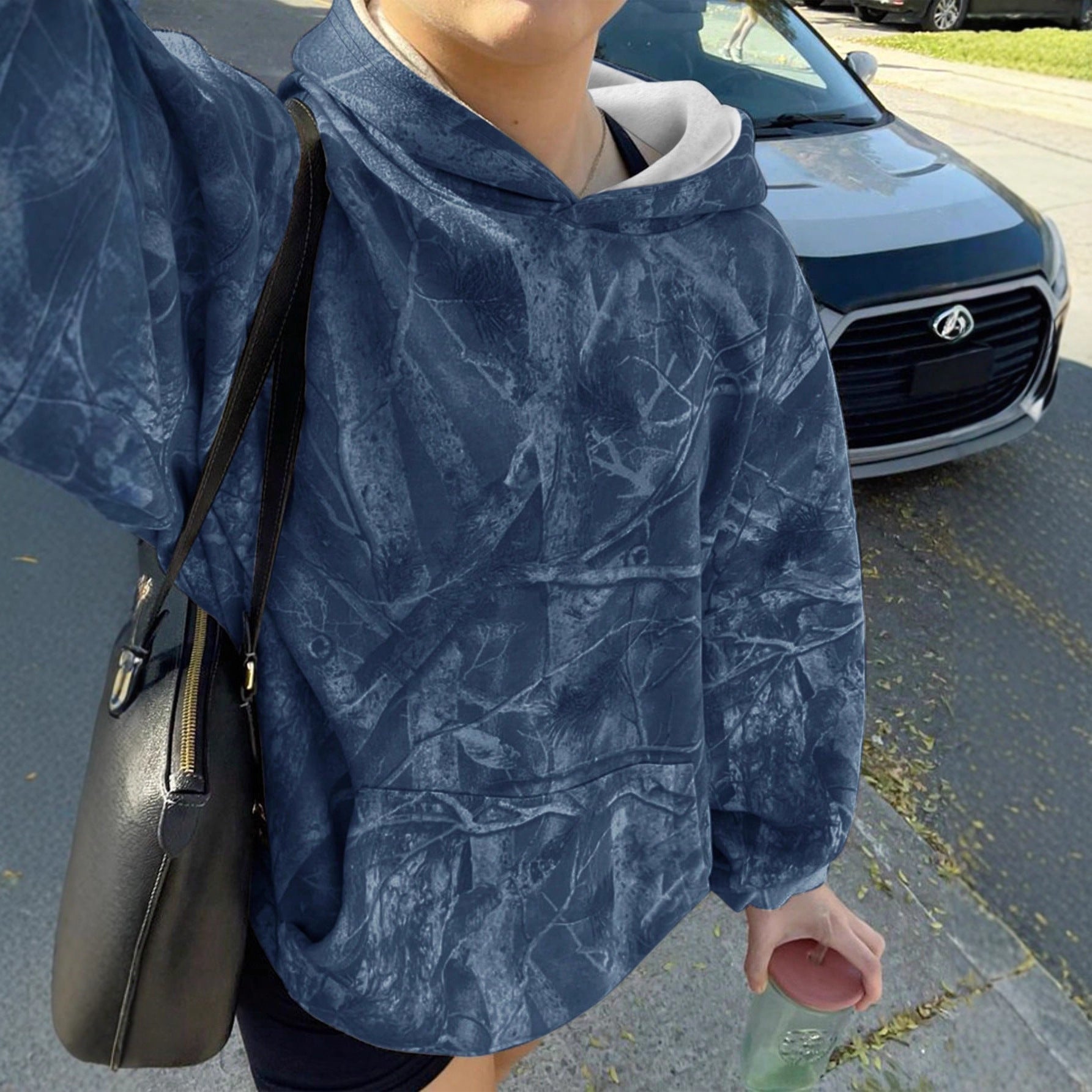 Women's Jungle Maple Leaf Branches Hoodie Long Sleeve Pullover