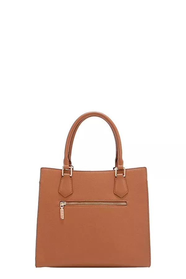 Sarah Express Women’s Structured Monogram Print Tote Bag Vegan Leather