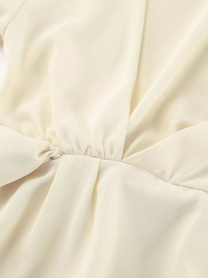 Sarah Express Women's Ruched Mock Neck Long Sleeve Blouse