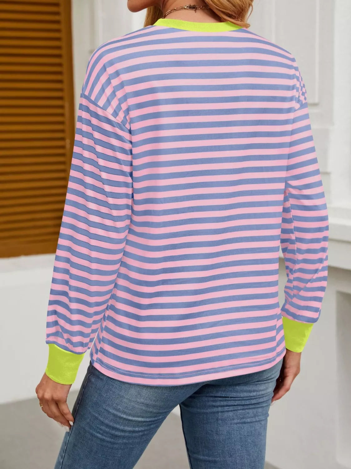 Sarah Express Women's Striped Long Sleeve Casual T-Shirt