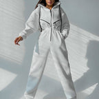 Sarah Express Hooded Long Sleeve Jumpsuit Sports Casual