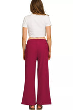 Sarah Express women’s ribbed two-piece lounge set with a round neck pullover top and matching drawstring pants.