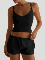Sarah Express Women's V-Neck Cami and Shorts Set - Two-Piece Loungewear