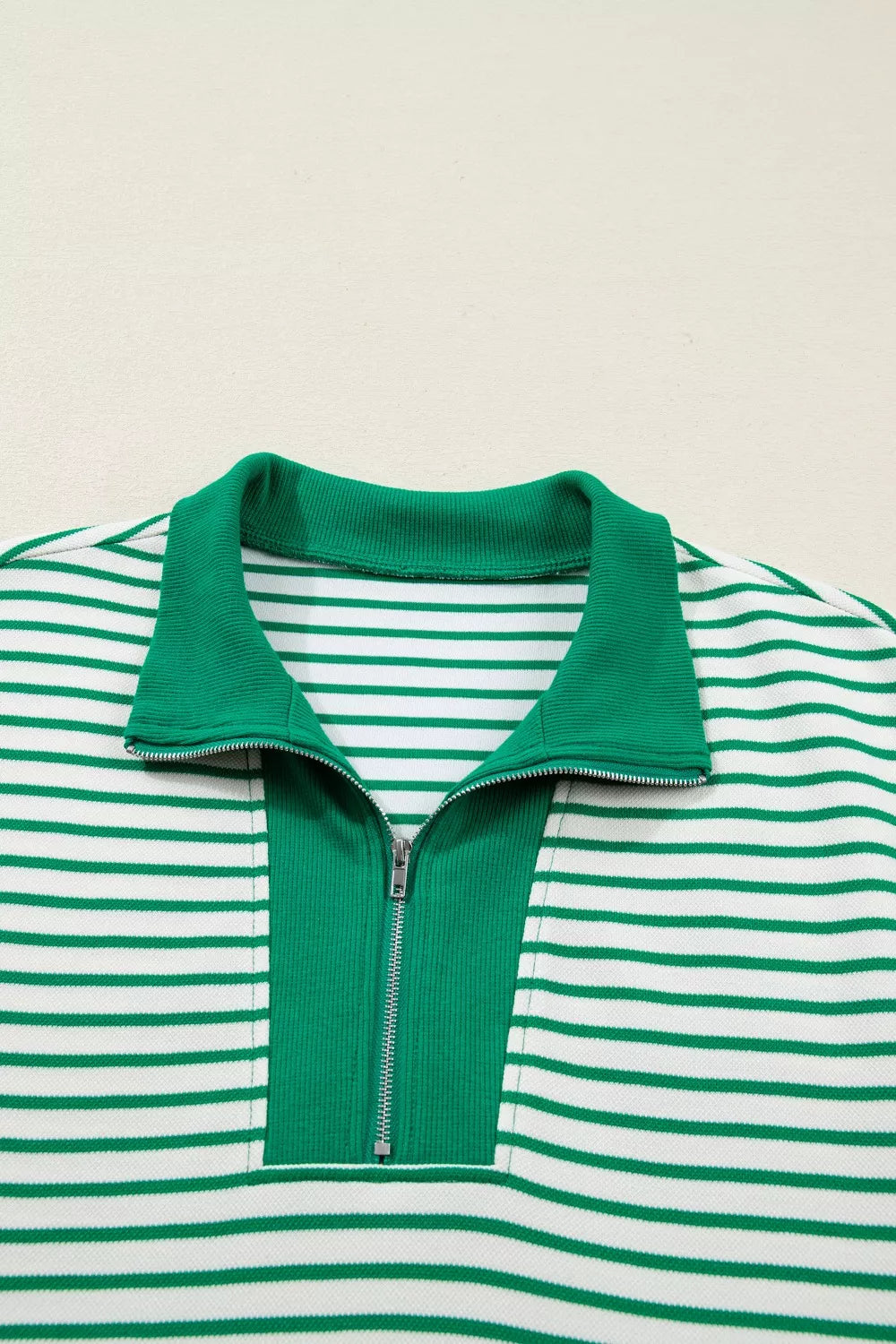 Sarah Express Women's Stripe Quarter Zip Polo Collar T-Shirt Dress with Pockets