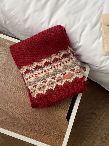 Sarah Express Women's Nordic Pattern Knitted Winter Scarf