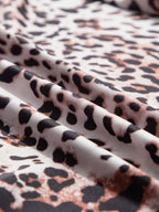 Sarah Express Women's Leopard Print Long Sleeve Mock Neck Bodysuit