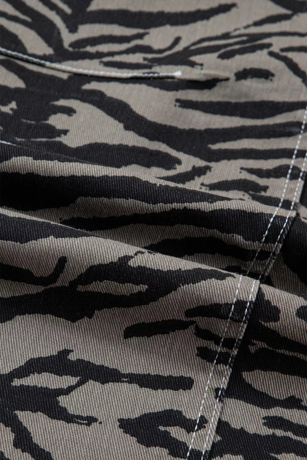 Sarah Express Women's Zebra Stripe Wide Leg Jeans - High Waist Printed Denim Pants