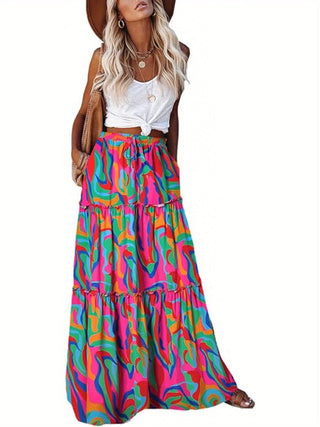 Sarah Express Women's High Waist Printed Maxi Dress Loose Fit Casual