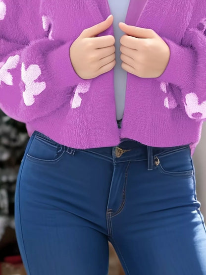 Sarah Express Women's Floral Open Front Cardigan