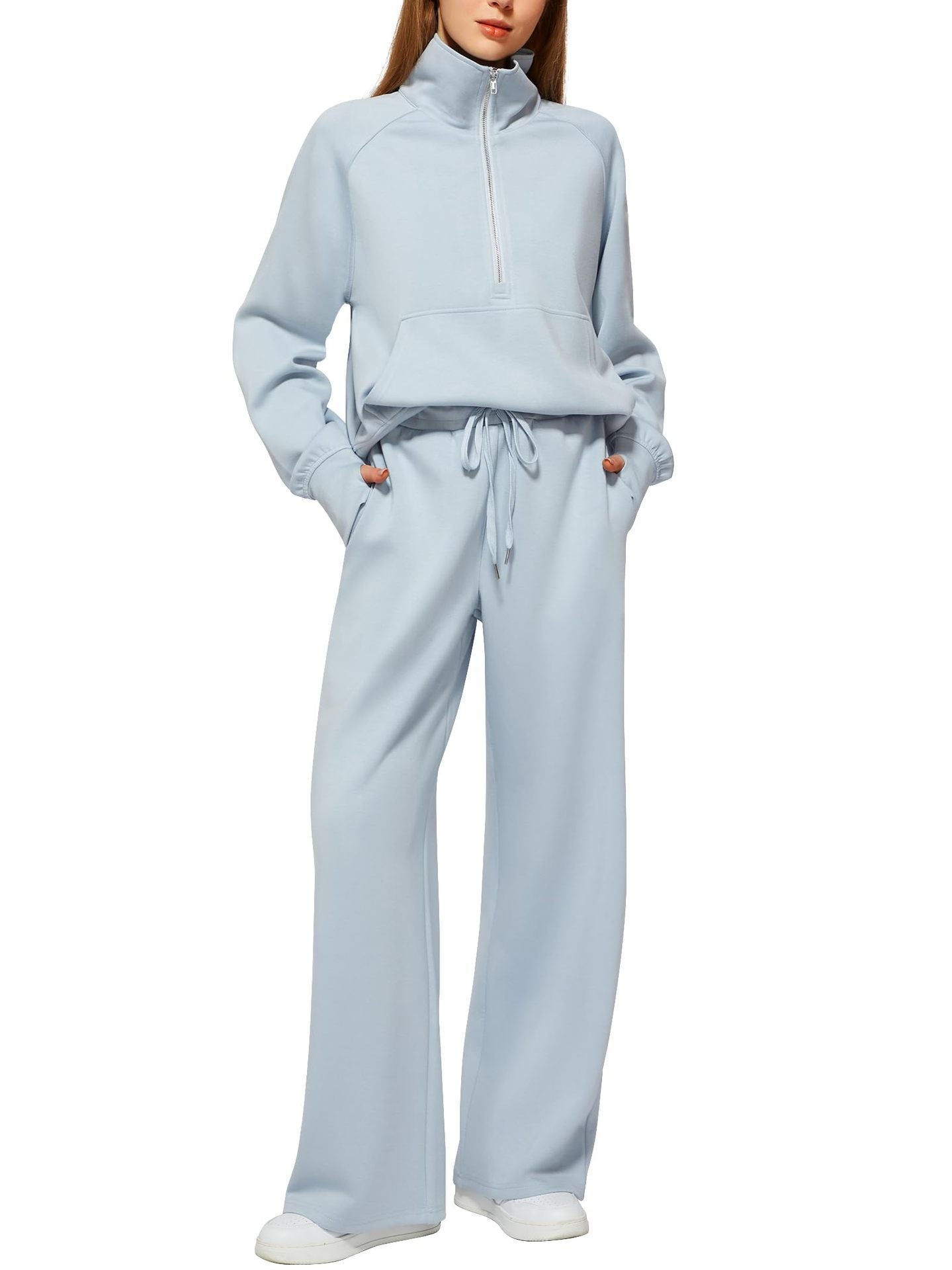 Sarah Express Women's Long Sleeve Sweater and Trousers Two-Piece Casual Lounge Set