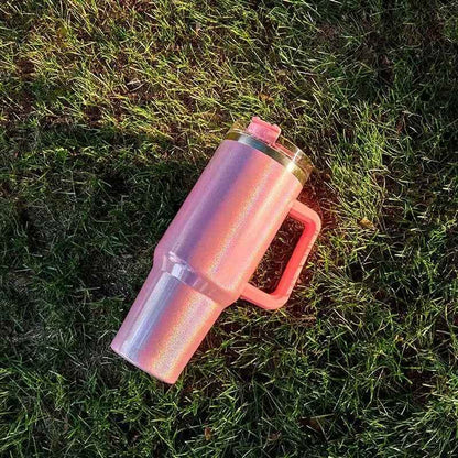 Sarah Express Stainless Steel Vacuum Insulated Water Bottle - Large Capacity Double Layer Thermal Cup 27.5cm Light Pink