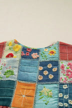 Sarah Express Women's Floral Checkered V-Neck Dress